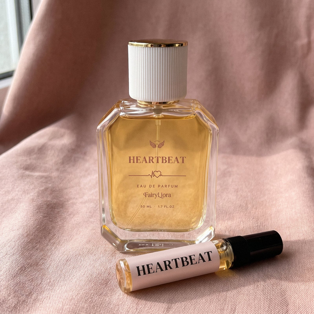 Heartbeat 50 ml bottle with the 3 ml tester