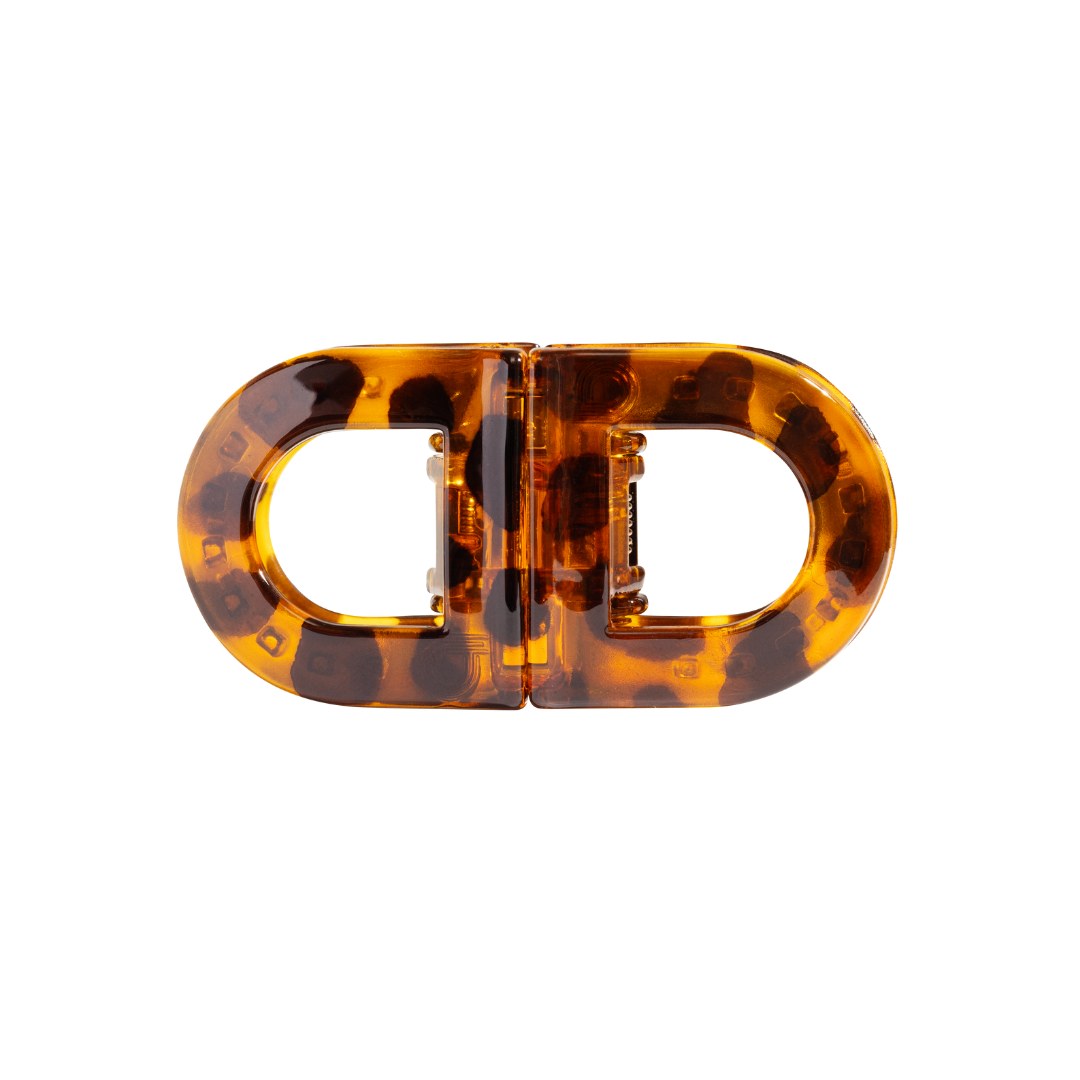 Classic tortoiseshell clips snapped together