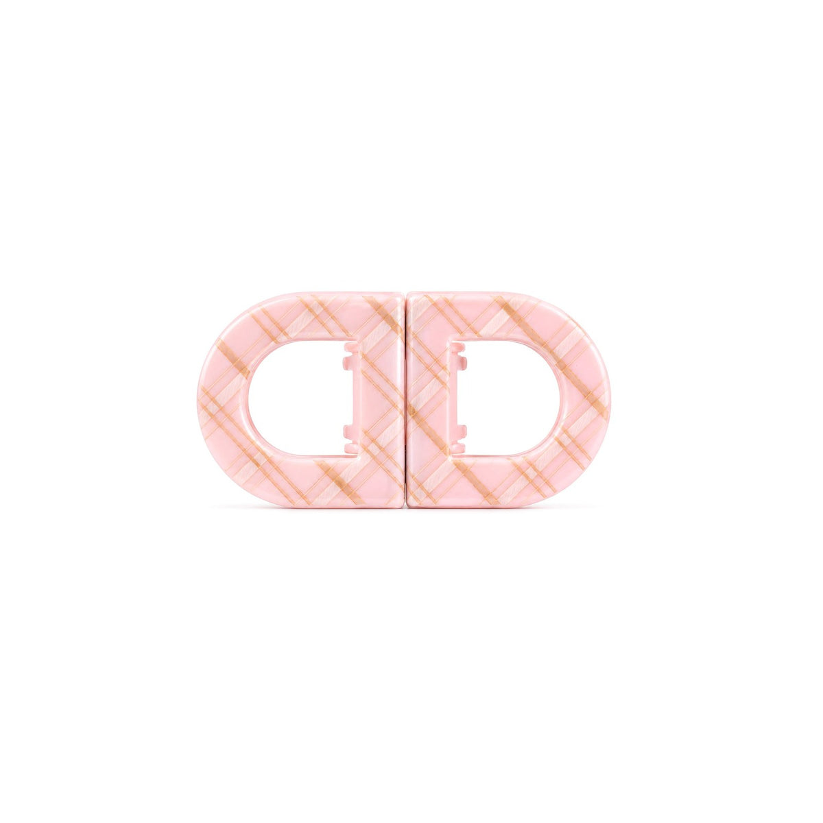 Pink Pop plaid clips snapped together